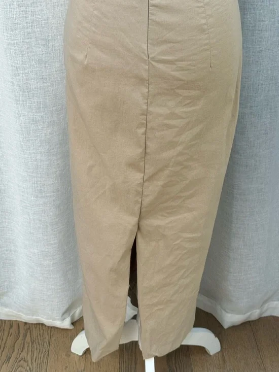 Zara tan v neck halter open back sheath dress - Picture 5 of 13